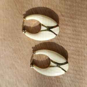 Vintage Enamel Hoop Earrings